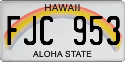HI license plate FJC953