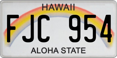 HI license plate FJC954