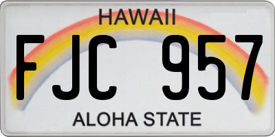 HI license plate FJC957