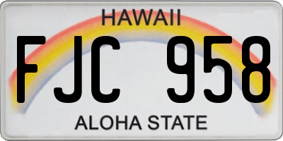 HI license plate FJC958
