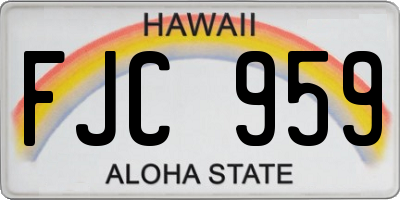 HI license plate FJC959