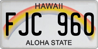 HI license plate FJC960