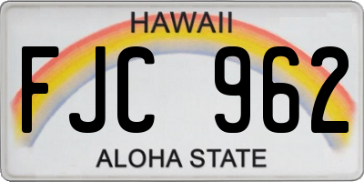 HI license plate FJC962