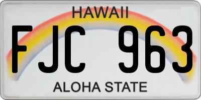 HI license plate FJC963