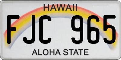 HI license plate FJC965