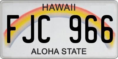 HI license plate FJC966