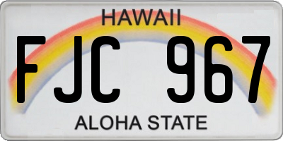 HI license plate FJC967