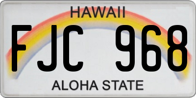 HI license plate FJC968