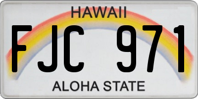 HI license plate FJC971