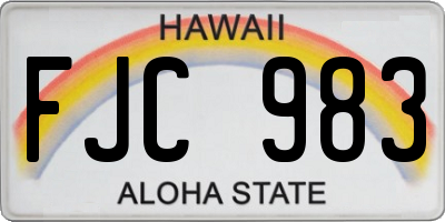 HI license plate FJC983