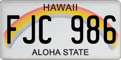 HI license plate FJC986