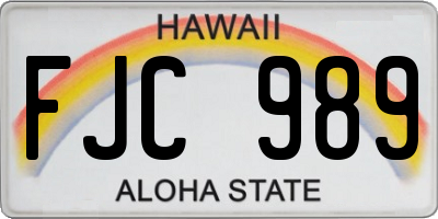 HI license plate FJC989
