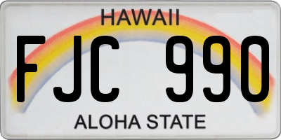 HI license plate FJC990