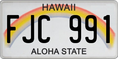 HI license plate FJC991