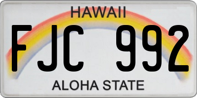 HI license plate FJC992