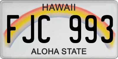 HI license plate FJC993