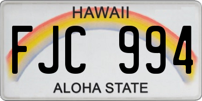 HI license plate FJC994
