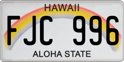 HI license plate FJC996