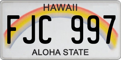 HI license plate FJC997