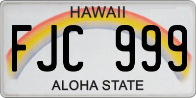 HI license plate FJC999