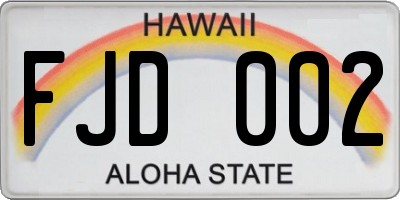 HI license plate FJD002