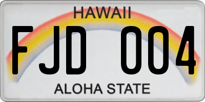 HI license plate FJD004