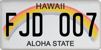 HI license plate FJD007
