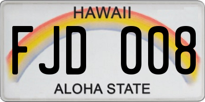 HI license plate FJD008