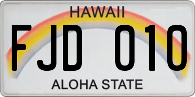 HI license plate FJD010