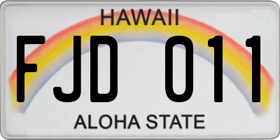 HI license plate FJD011