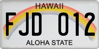 HI license plate FJD012