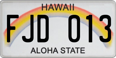 HI license plate FJD013