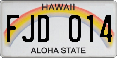 HI license plate FJD014