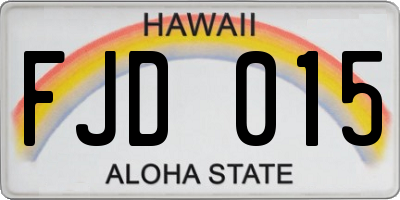 HI license plate FJD015