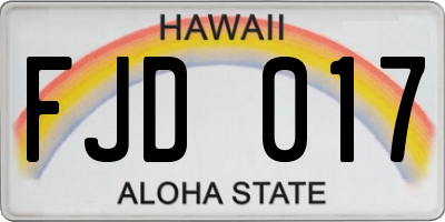 HI license plate FJD017