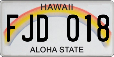 HI license plate FJD018
