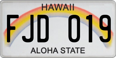 HI license plate FJD019