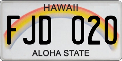 HI license plate FJD020