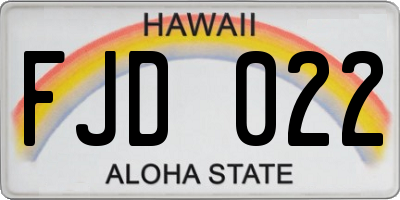 HI license plate FJD022