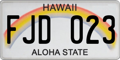 HI license plate FJD023