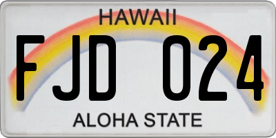 HI license plate FJD024