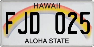 HI license plate FJD025
