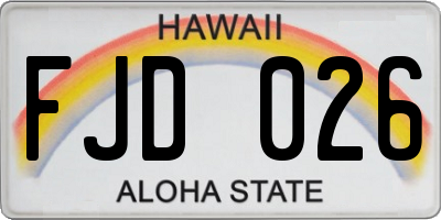 HI license plate FJD026