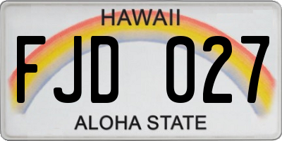 HI license plate FJD027