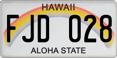 HI license plate FJD028