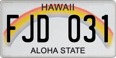 HI license plate FJD031
