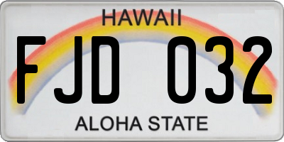 HI license plate FJD032