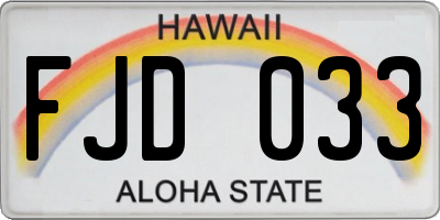 HI license plate FJD033