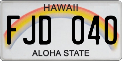 HI license plate FJD040