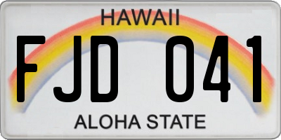 HI license plate FJD041